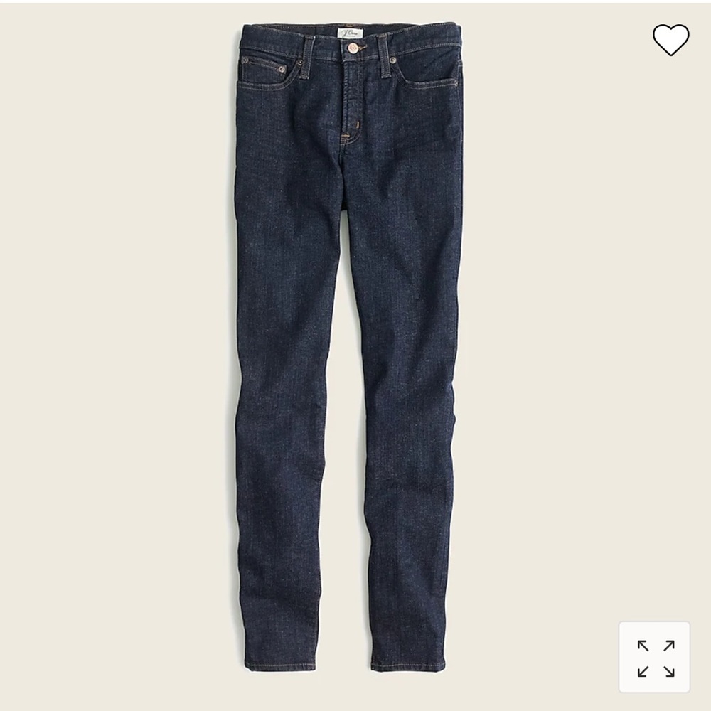 J. Crew 8" Toothpick Jeans in Classic Wash, Size 28